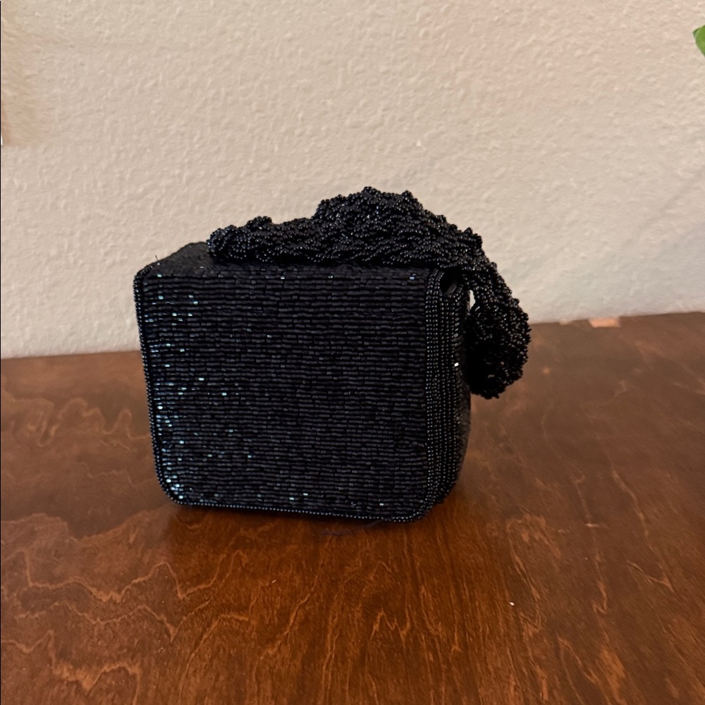 Vintage Elegant Black Beaded Women's Bag